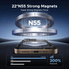 A product image showing N55 strong magnets and a phone mount with a magnetic base.