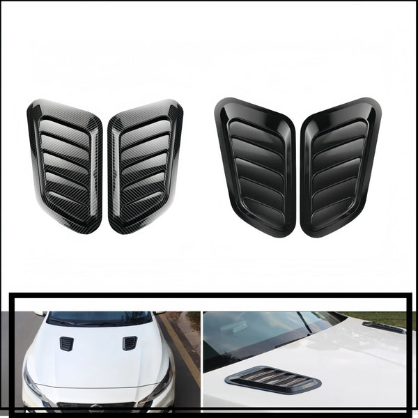 Schwarze Kohlefaser-Motorhaube-Lüftungs- und Zierleisten.