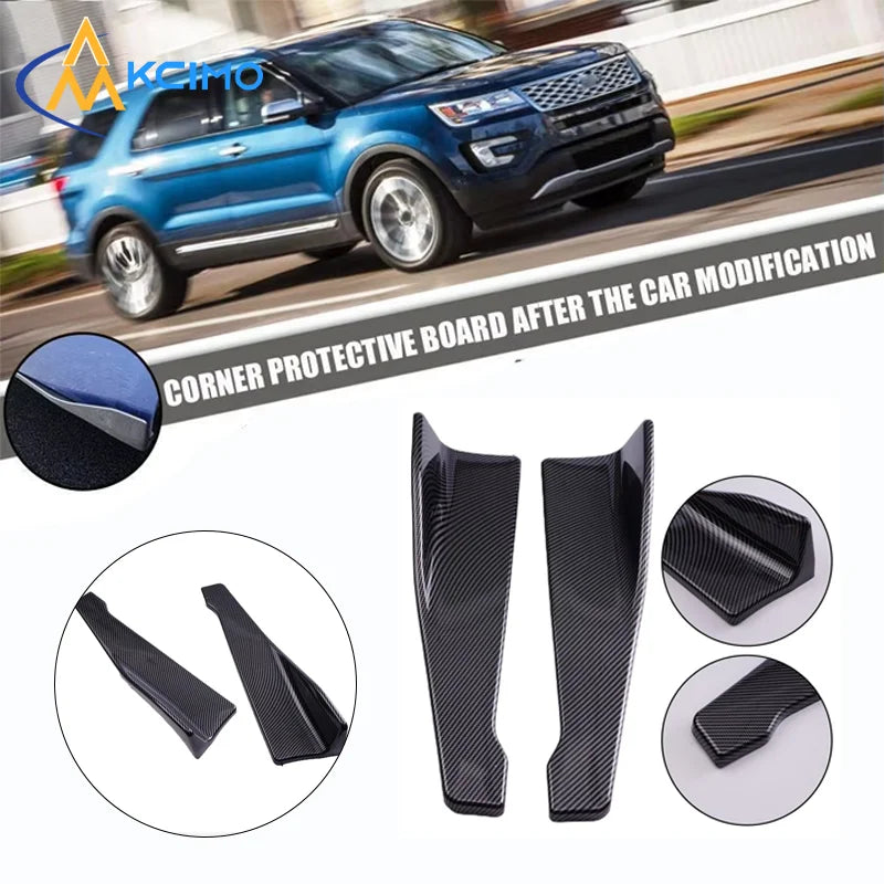 Black carbon fiber corner protective board diffuser for car modification
