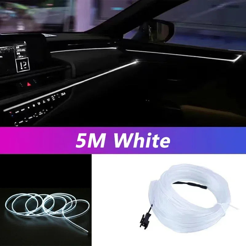 Ruban de lumière LED néon flexible blanc enroulé sur un fond blanc.