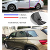 Diagram showing the placement of U-shape car door edge protector trim on a silver sedan and SUV.