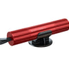 A red safety hammer tool with a black handle and striking head.