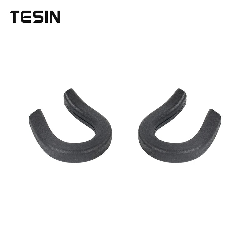 A pair of black universal car exterior bumper tow hook covers.