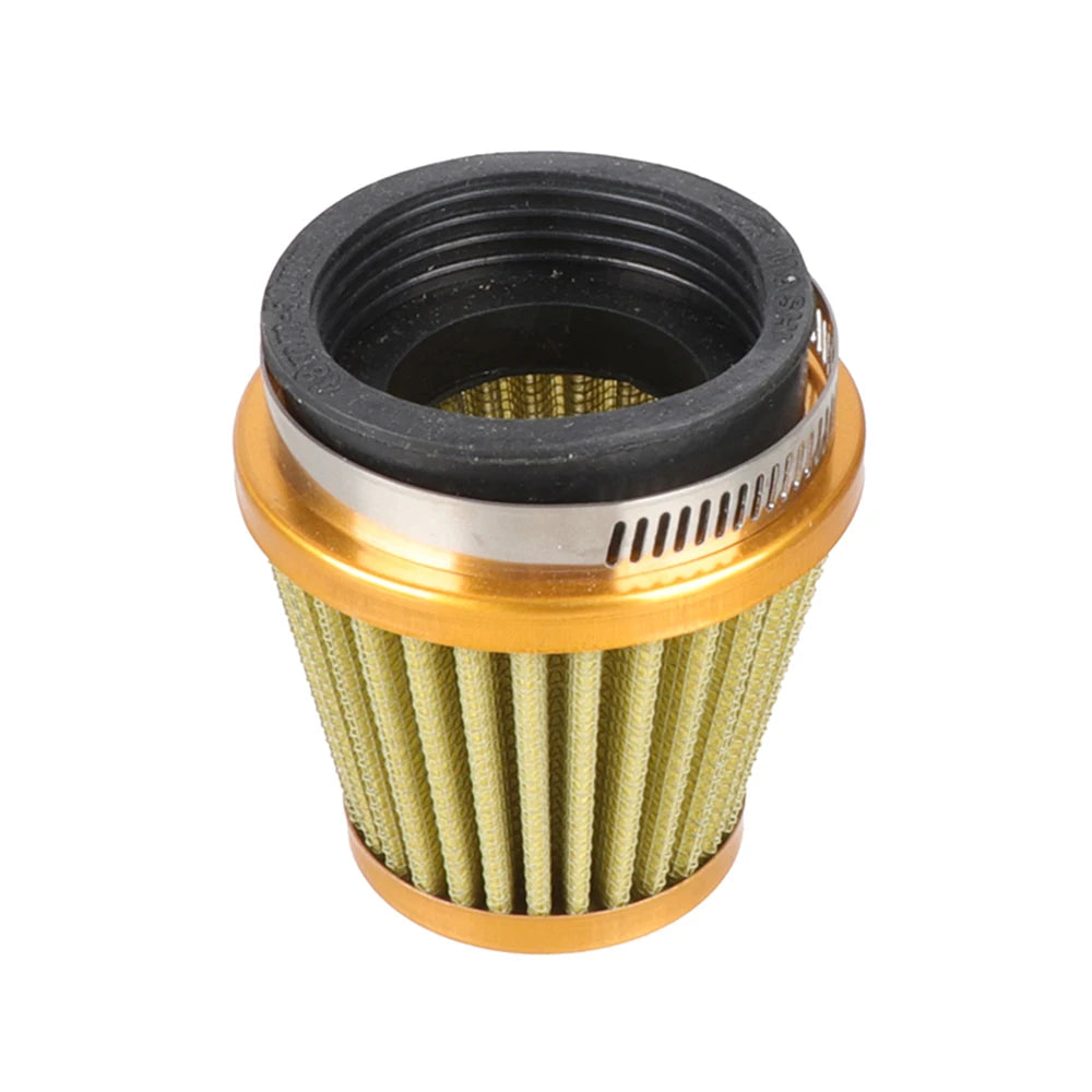 Kit d'induction de filtre à air universel pour moto avec raccord en laiton et élément de filtre jaune plissé