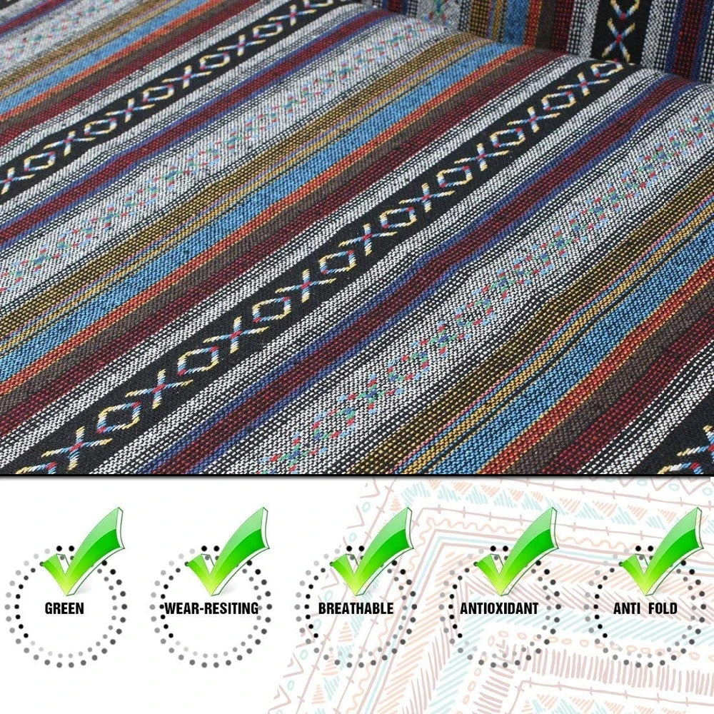 Striped universal seat cover set featuring various colors and patterns for vans and trucks