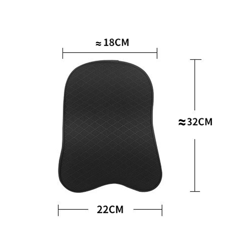 Black ergonomic 3D memory foam headrest pillow for neck and lumbar support