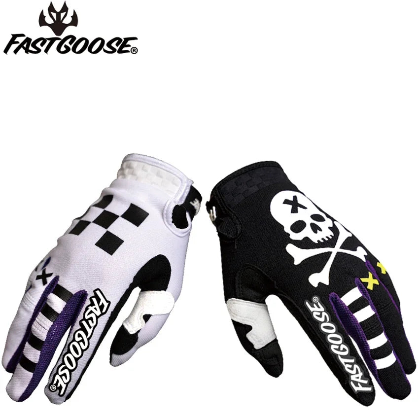 Gants de moto noir et blanc pour vélo et VTT