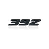 Black 3D metal car fender side and trunk decal.
