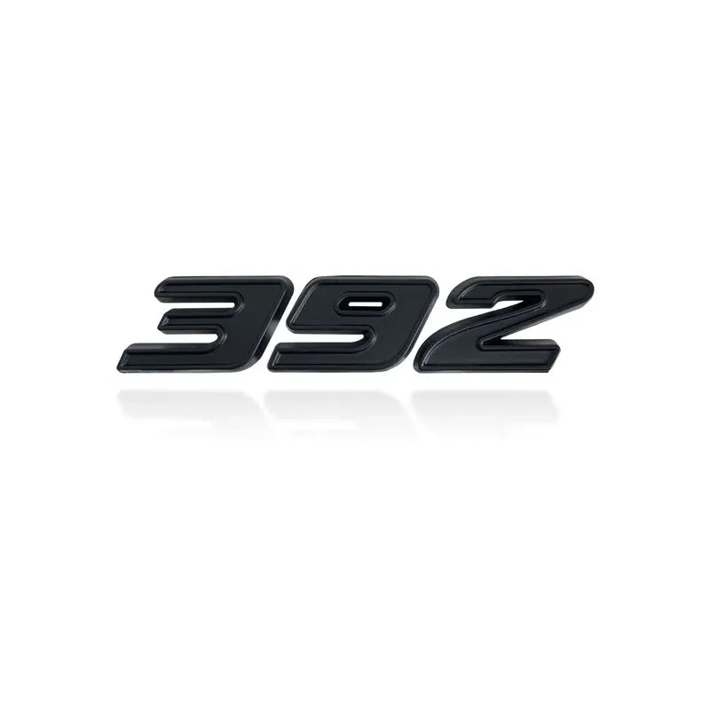 Black 3D metal car fender side and trunk decal.