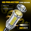 HD projector lens design for LED reverse light bulbs showing 360 degree uniform illumination