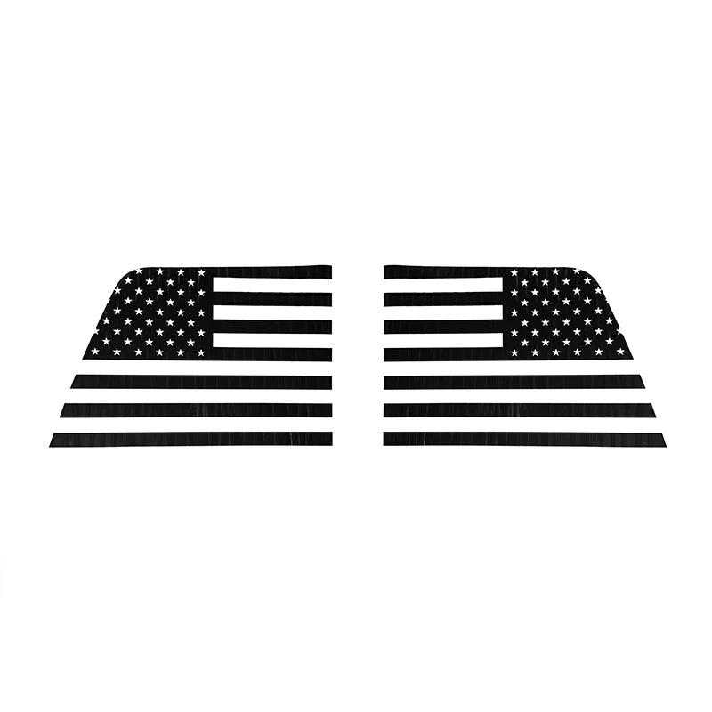 Schwarz-weißes amerikanisches Flaggen-Design für eine Ladekabinenfensterverkleidung.