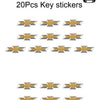 A set of 20 aluminum Chevrolet key emblem stickers in various designs.