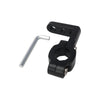 Black dual motorcycle signal light mount brackets with a silver mounting arm.
