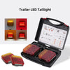 Schwarzes Anhänger-LED-Heckleuchten-Kit mit mehreren farbigen reflektierenden Lichtern in der Verpackung.