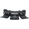Black motorcycle windshield fairing storage bag with multiple padded compartments