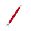 A red universal electrical terminal connector removal tool with a silver tip.