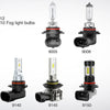 A collection of female adapter bulbs for various fog lights, including 9005, 9006, 9012, and HB3.