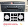 A repair kit for an Audi A4 B6 stereo featuring various buttons and switches.