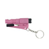 Pink 3-in-1 car emergency safety tool kit with a clip and chain for key attachment
