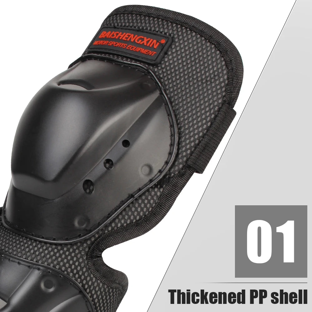 Black padded protection pad for motorcycle or dirt bike, featuring a thickened PP shell.