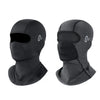 A pair of black and gray multi-functional balaclavas shown from the front.