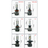 Various automotive LED headlight bulbs including H8, H9, H11, 9005/9006, H1, H7, and H4 types.