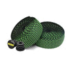 Two rolls of black breathable silica gel handlebar tape with a green honeycomb pattern