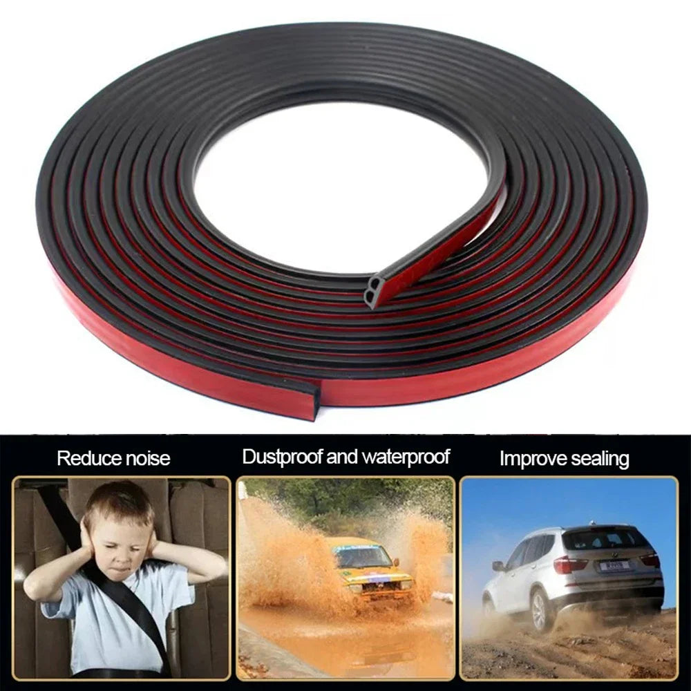 Roll of heavy duty car door weather stripping seal in black and red for noise reduction and sealing