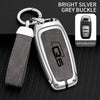 Bright silver grey buckle key fob cover for Audi Q5 in zinc alloy