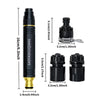 A set of black and gold high-pressure water spray and watering kit components shown with dimension lines.