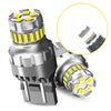 A silver universal LED brake light bulb set with a yellow lens, shown next to an inset detail view.