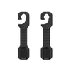A pair of black universal car seat back headrest storage hooks.