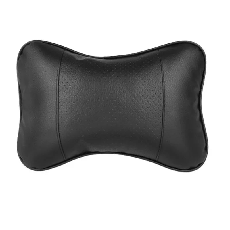 Black ergonomic auto headrest cushion designed for neck support.