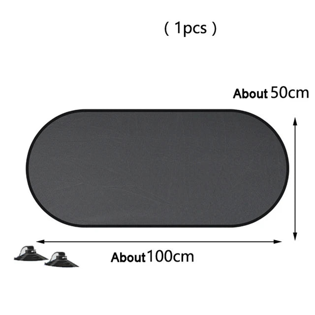 Pare-soleil rectangulaire noir pour pare-brise de voiture, environ 100x50 cm.
