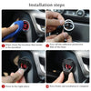 Installationsschritte, wie man eine sportliche Start-Stopp-Taste auf dem Armaturenbrett montiert.