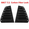 Black carbon fiber look rear window louver shutter trim for VW Golf