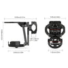 Black foldable motorcycle cup holder bracket with dimensions 14.00cm long and 10.80cm wide.