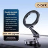 A black foldable magnetic car mount with a ring design shown on a dark surface.