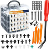 Boîte en plastique transparent contenant 800 clips de rétention et 45 pièces de fixation pour travaux de réparation.