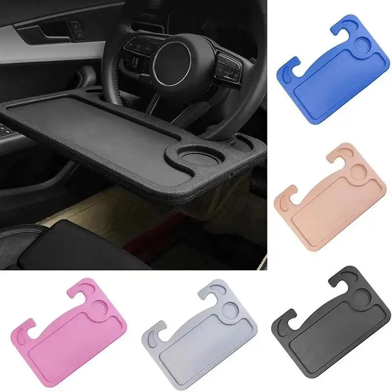 Ein Set multifunktionaler Organizer-Schalen für Auto und Schreibtisch in rosa, blau, beige und grau.