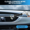 A high-pressure air blow car cleaning gun is shown cleaning the interior of a car's air vent.