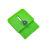 A bright green precision vinyl film edge cutting applicator with a slot and a ribbed surface.