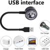 A black USB interface light with a flexible cable and multiple ports for charging devices.