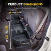 Under seat storage box for a Ford truck showing dimensions and fit beneath the seat.