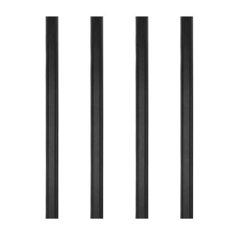 A set of four black dual car side window wiper blades.