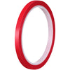 Red decorative trimming tape with a white inner layer, shown in a circular view.