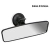 Miroir rétroviseur rectangulaire noir avec base ronde, mesure 24x6,5 cm.