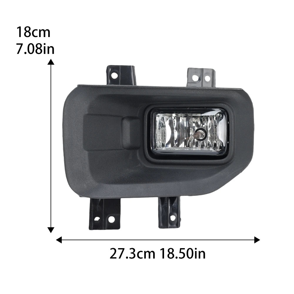 Schwarzes Front-Nebelscheinwerfer-Upgrade-Kit für Ford F-150 mit klarem Lins und Befestigungsrahmen.
