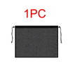 A black mesh universal car sunshade designed for windshield protection.