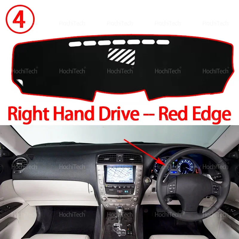 Right Hand Drive Red Edge Anti-Slip Dashboard Cover for Lexus IS Series Car